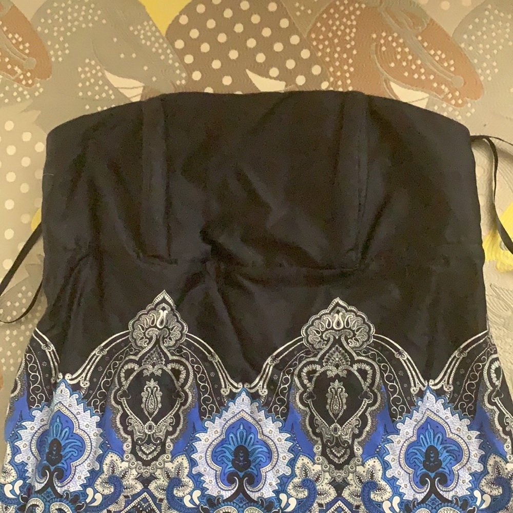 Caché Strapless Gorgeous Navy Top Medium - Picture 11 of 16